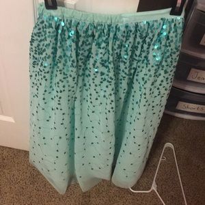 Blue ombre sequence skirt